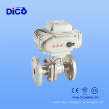 Válvula de esfera de flange de aço inoxidável 2PC com atuador elétrico